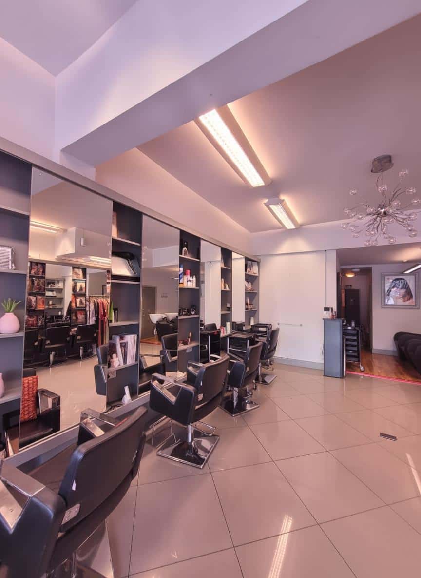 The bright and modern interior of Mesmerising Beauty Salon