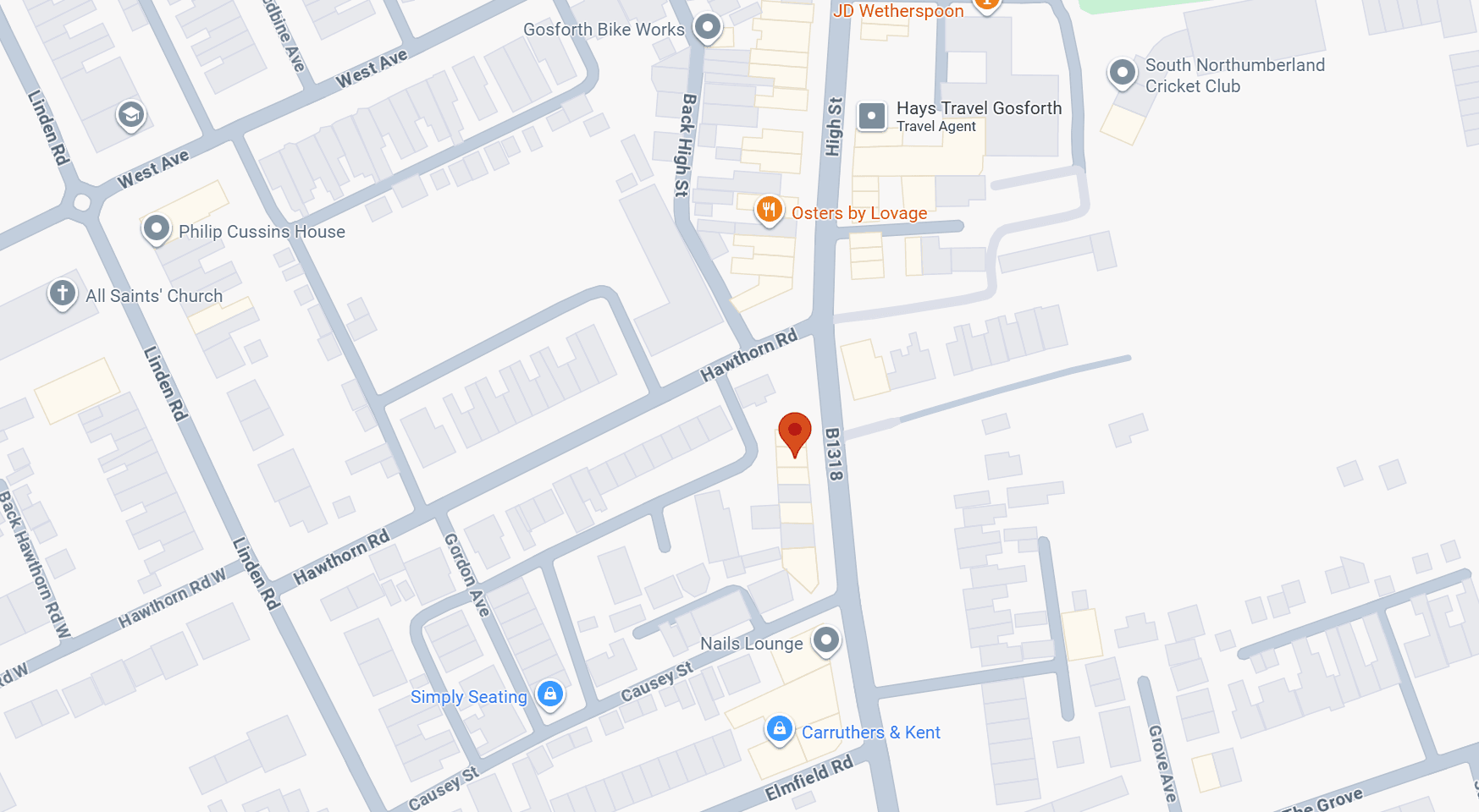 Map showing location of Mesmerising Beauty in Gosforth, Newcastle