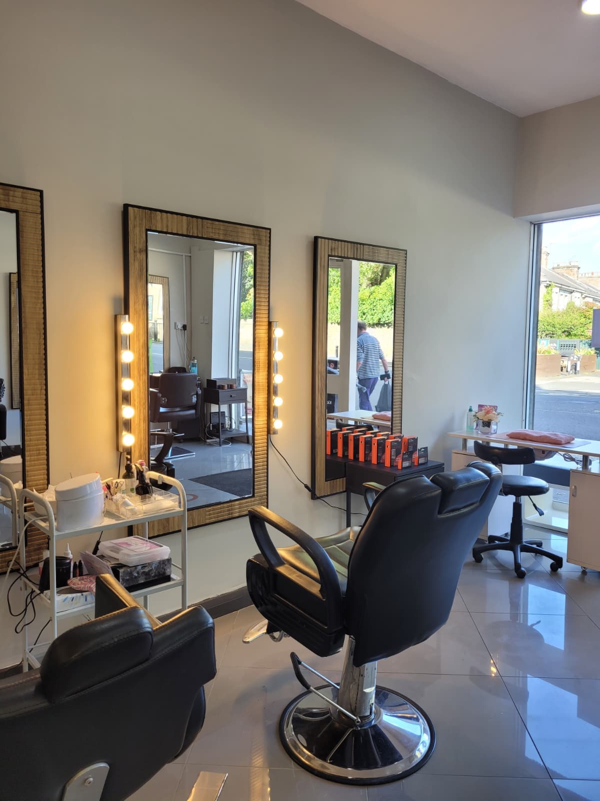 The bright and modern interior of Mesmerising Beauty Salon in Gosforth, Newcastle